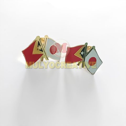 Pesan Cross Flag Pin Japan Timor Leste