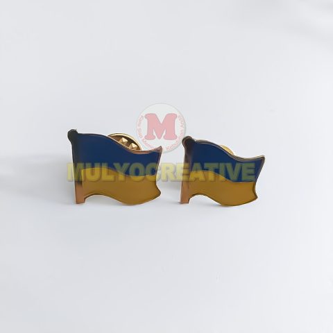 Order Pin Logam Kuningan Bendera Ukraina