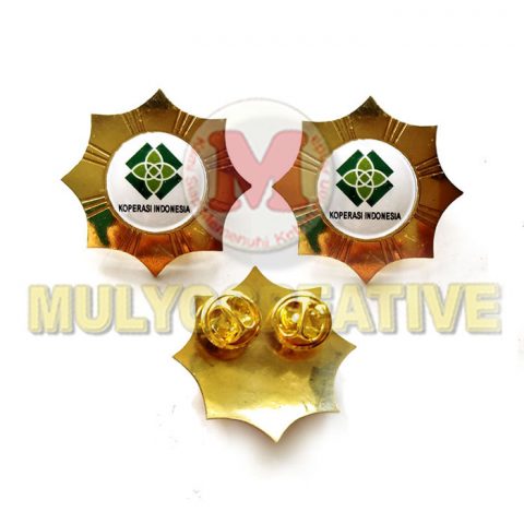 buat pin lencana bros koperasi indonesia model bintang