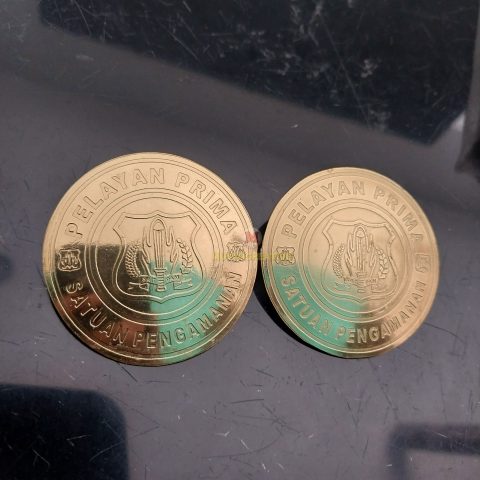 Jual Pin Logam Kuningan Bulat Logo Satpam
