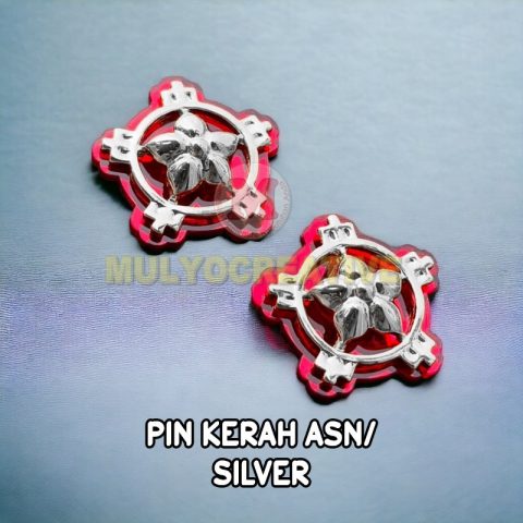 Order Pin Kerah PNS Silver Monogram