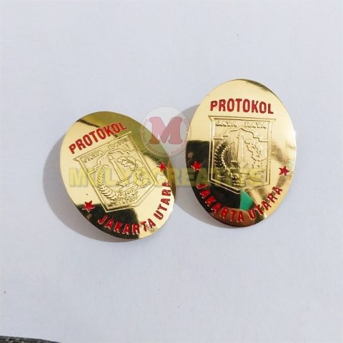 Pesan Pin Logam Kuningan Logo Protokol Jakarta Utara